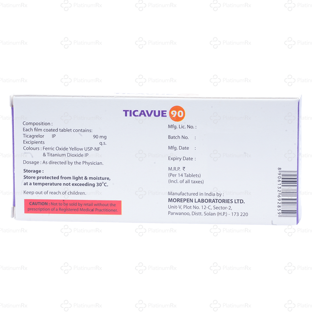 Ticavue 90mg Tablet 14s
