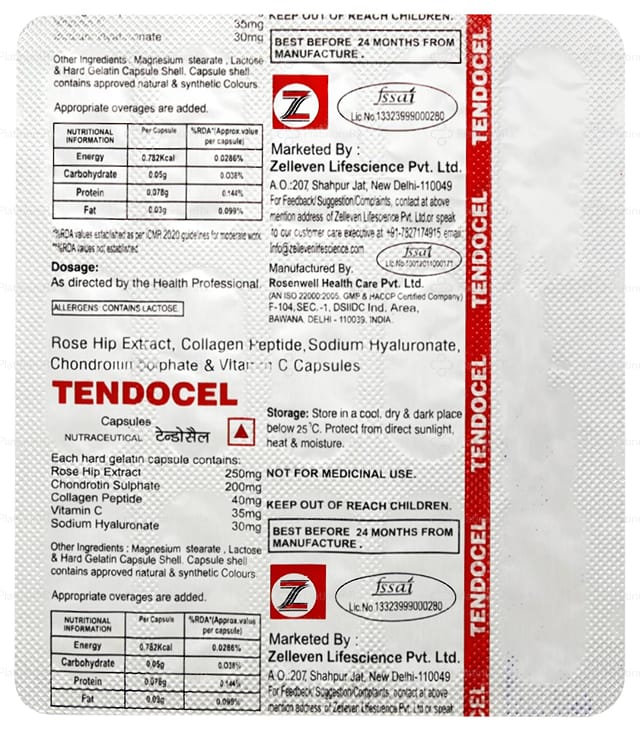 Tendocel Capsule 15s