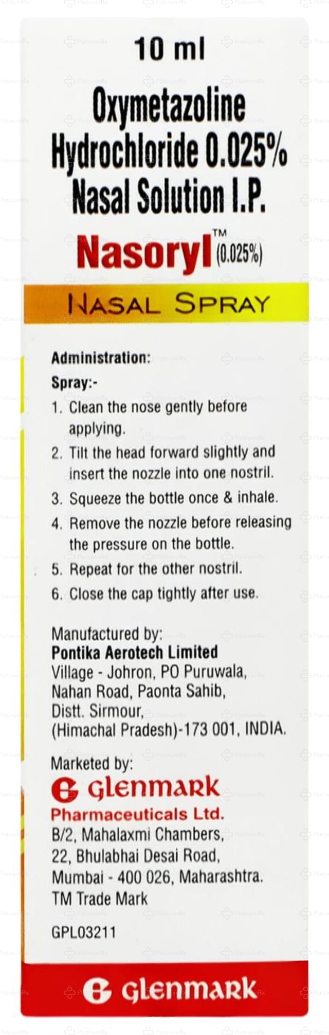 Nasoryl Junior 0.025% Nasal Drop 10ml