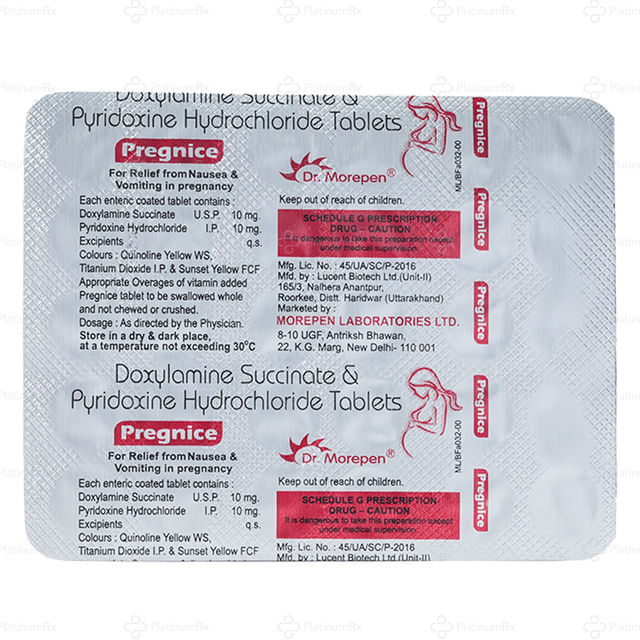 Pregnice 10/10mg Tablet 30s