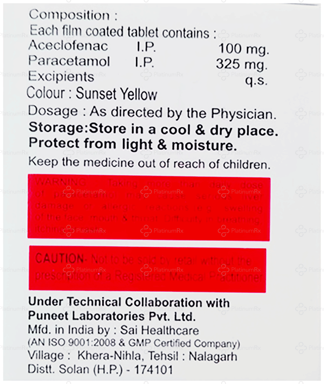 Zeromaxx P 100/325mg Tablet 10s