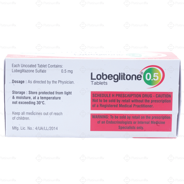 Lobeglitone 0.5mg Tablet 10s