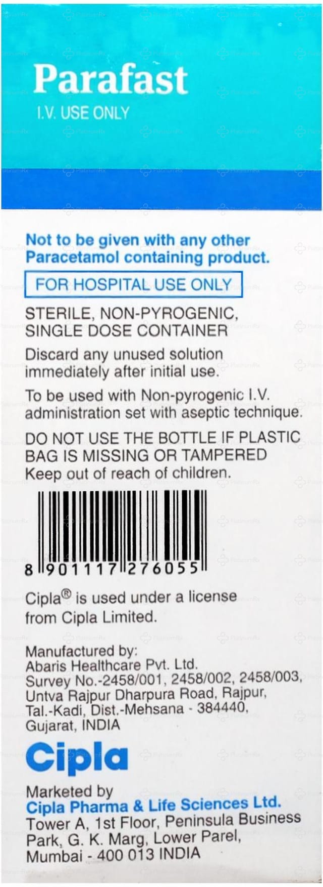 Parafast 1000mg Injection 100ml
