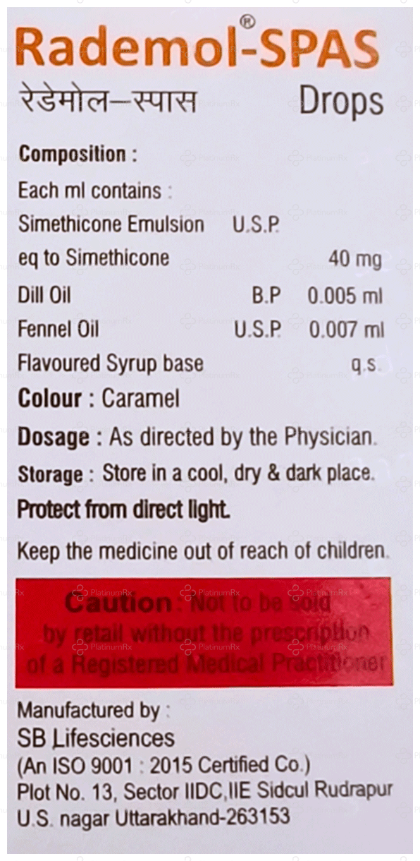 Rademol Spas Oral Drop 15ml