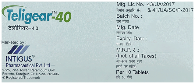 Teligear 40mg Tablet 10s