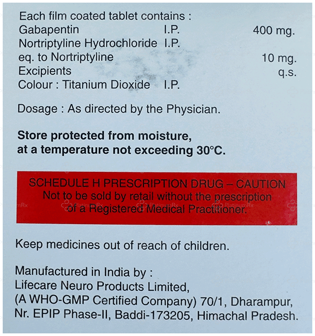 Jortinerve NT 400/10mg Tablet 10s