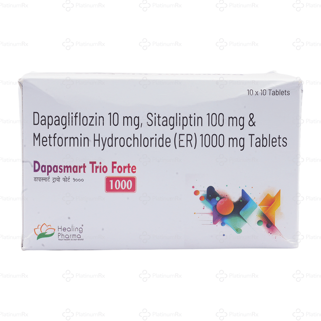 Dapasmart Trio Forte 10/1000/100mg Tablet ER 10s