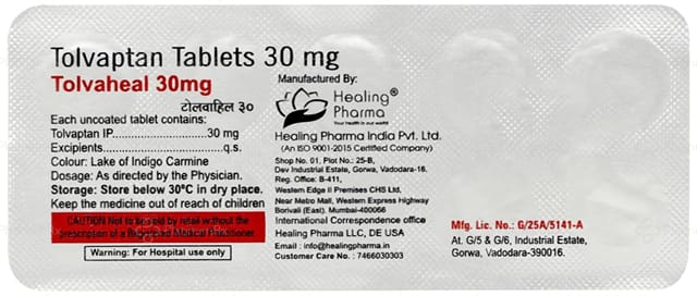 Tolvaheal 30mg Tablet 10s