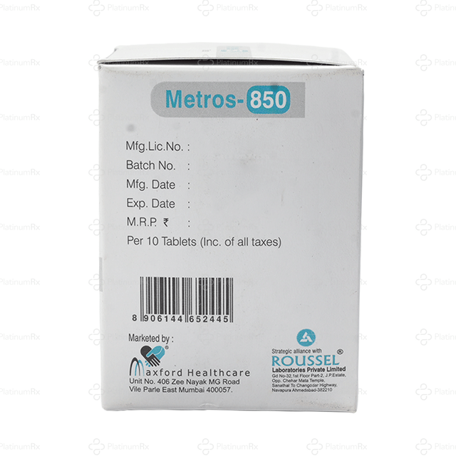 Metros 850mg Tablet 10s