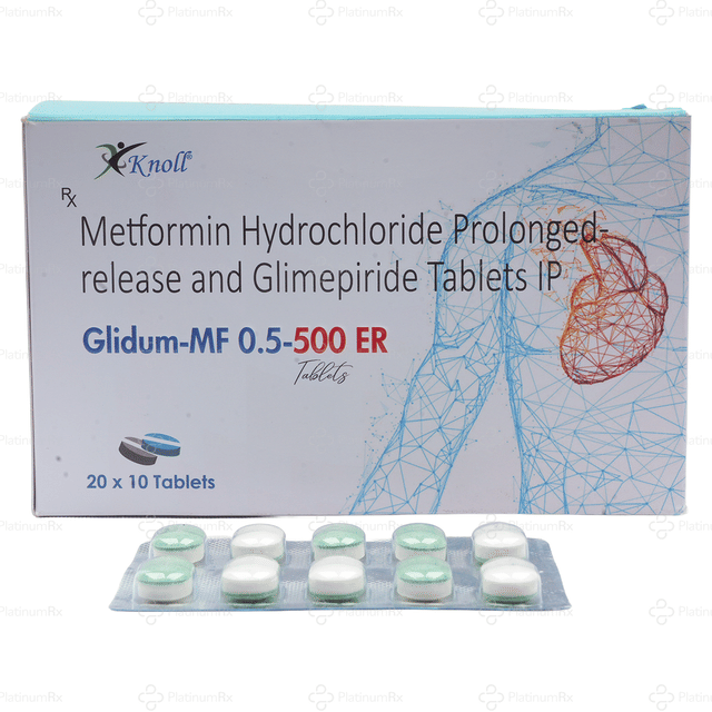 Glidum MF 0.5/500mg Tablet ER 10s