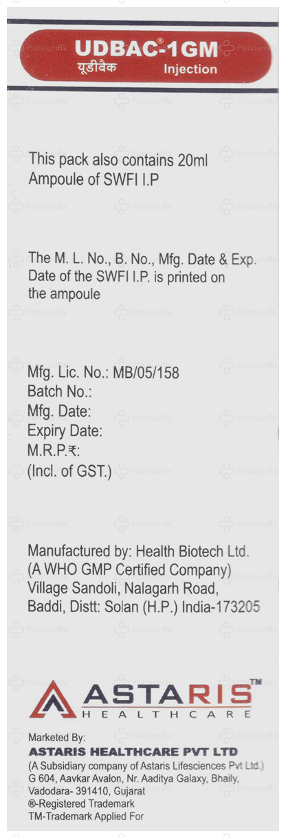 Udbac 1000mg Injection 1s