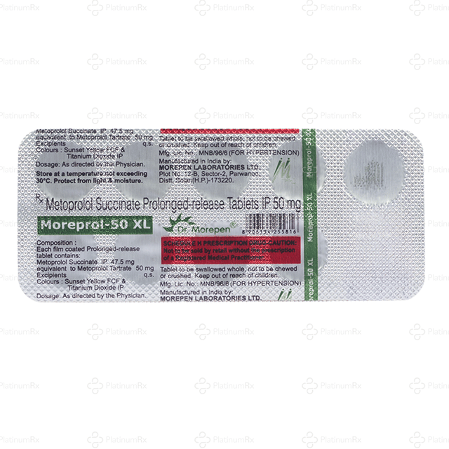 Moreprol 50mg XL Tablet PR 10s