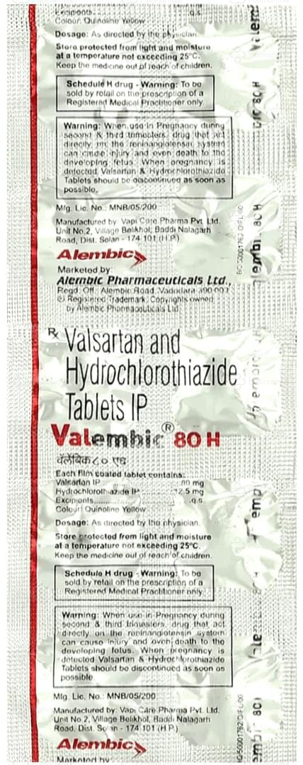Valembic H 12.5/80mg Tablet 10s