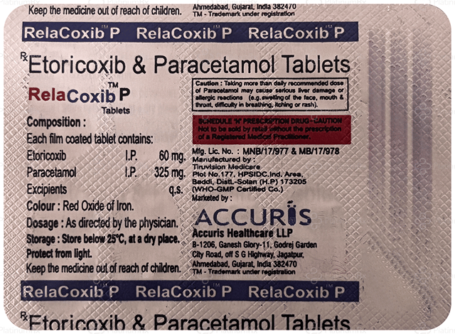 RelaCoxib P 60/325mg Tablet 10s