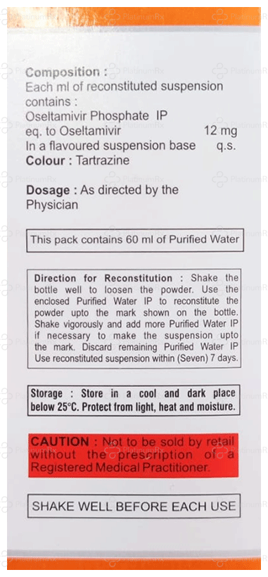 NT Flu (Oseltamivir) 12mg Oral Suspension 60ml