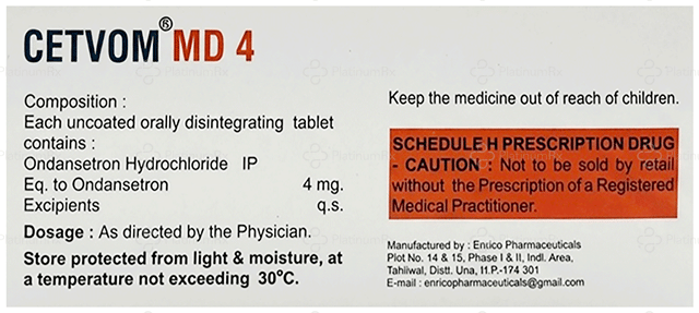 Cetvom 4mg Tablet MD 10s