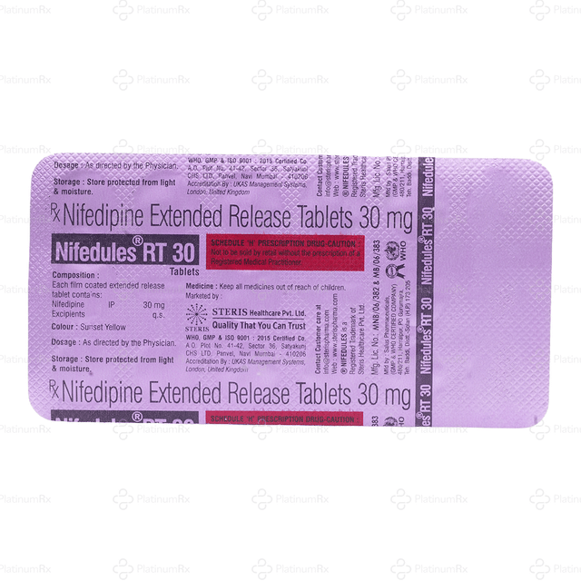 Nifedules RT 30mg Tablet ER 15s