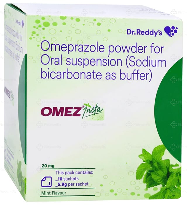 Omez Insta Mint Flavour 20mg Oral Powder 5.9gm