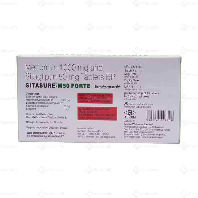 Sitasure M 50/1000mg Forte Tablets 15s