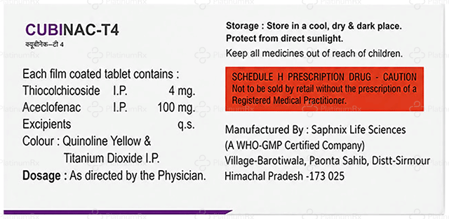 Cubinac T 100/4mg Tablet 10s