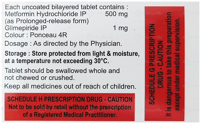 Glyris M 1/500mg Tablet PR 10s