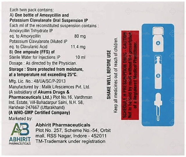 Abclav 80/11.4mg Oral Solution 10ml