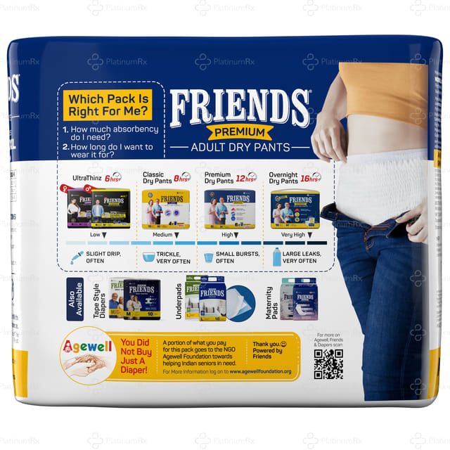 Friends Premium Adult Dry Pants Large Diaper 10s