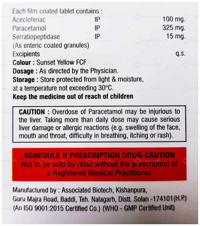 Flamenac SP 100/325/15mg Tablet 10s
