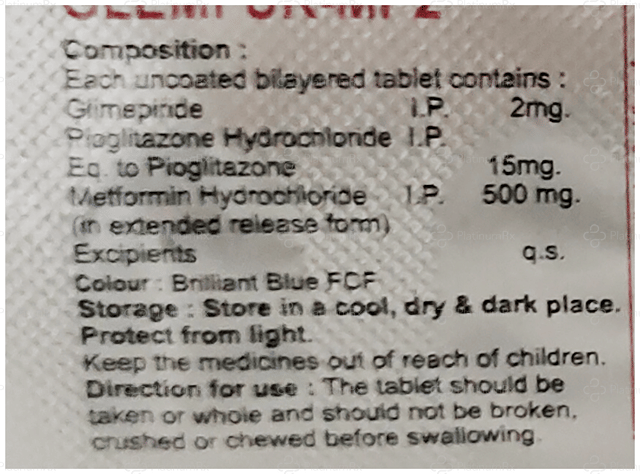 Glemfur MP 2/500/15mg Tablet ER 10s