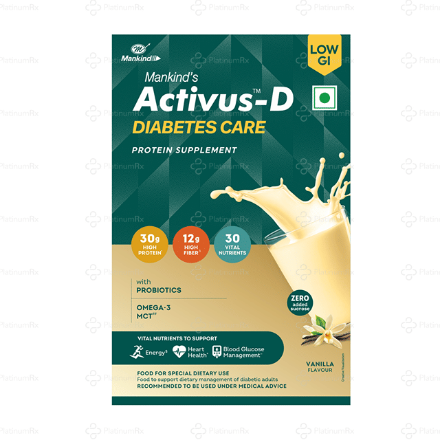Activus D Vanilla Flavour Protein Supplements Powder 400gm