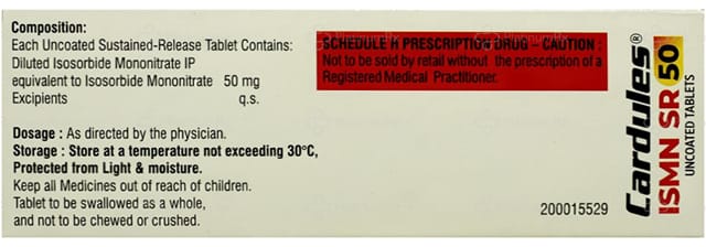 Cardules Ismn 50mg Tablet SR 10s
