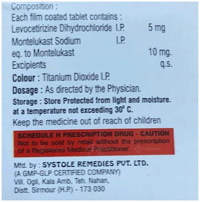 Montefix L 5/10mg Tablet 10s