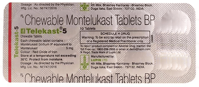 Telekast 5mg Chewable Tablet 10s