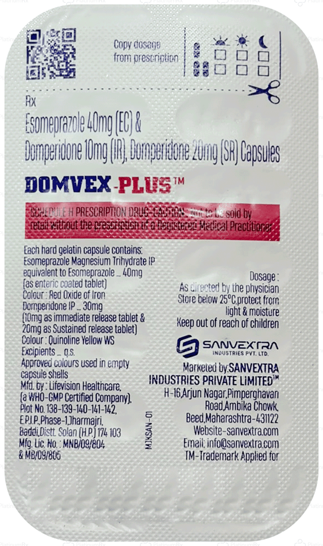 Domvex Plus 30/40mg Capsule SR 10s