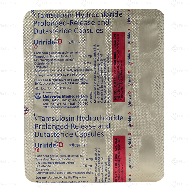 Uriride D 0.5/0.4mg Capsule PR 15s