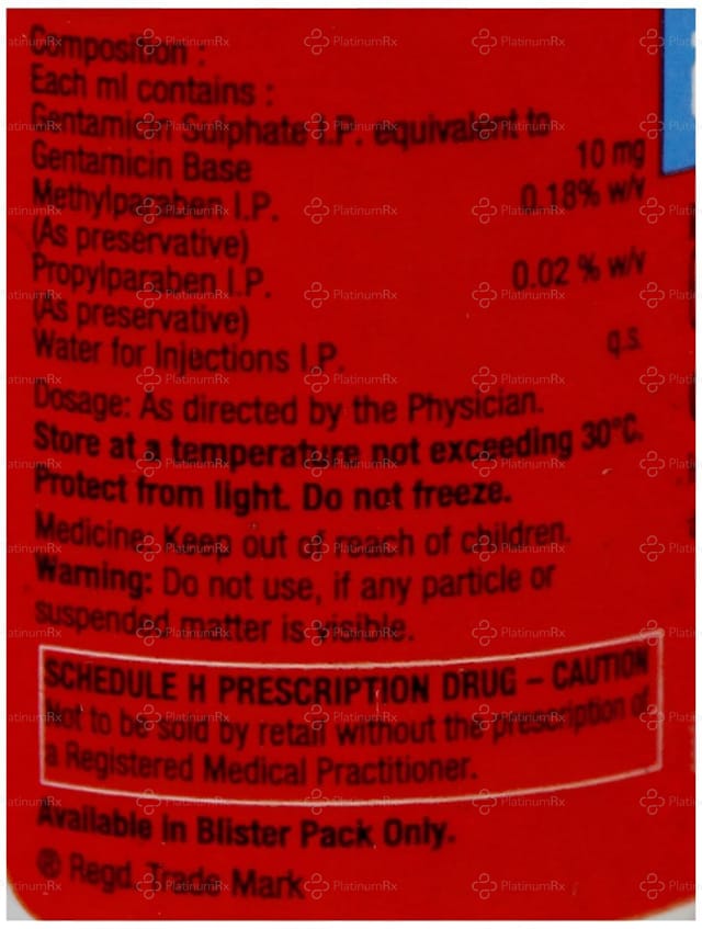 Genticyn Paediatric 20mg Injection 2ml