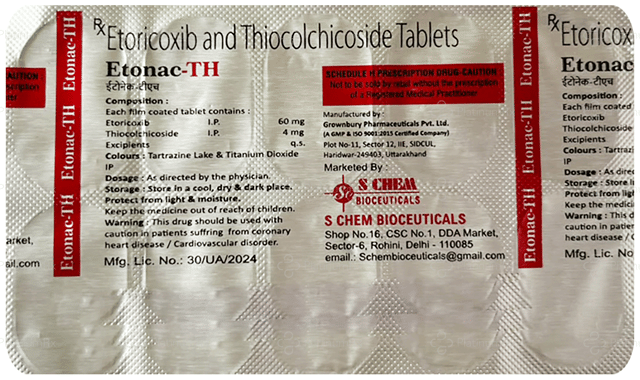 Etonac TH 60/4mg Tablet 10s