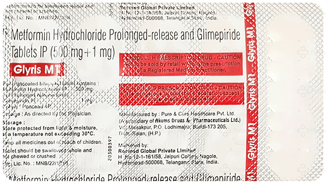 Glyris M 1/500mg Tablet PR 10s