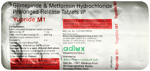 Yupride M 1/500mg Tablet PR 14s