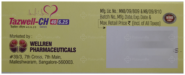 Tazwell CH 6.25/40mg Tablet 10s