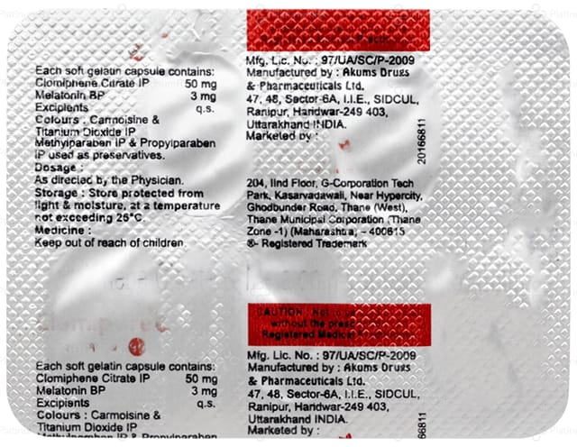 Clomipure 50/3mg Capsule 5s