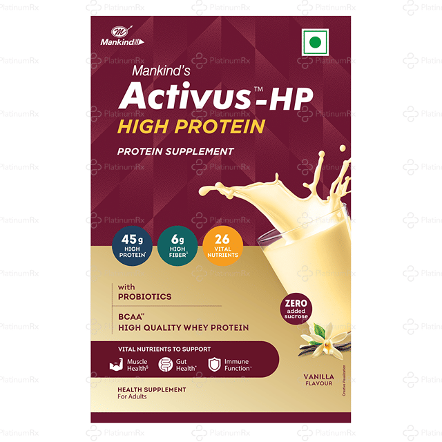 Activus HP Vanilla Flavour Protein Supplements Powder 400gm