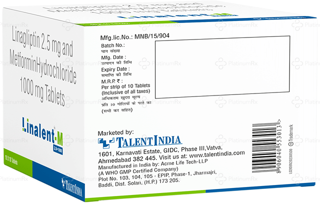Linalent M 2.5/1000mg Tablet ER 10s