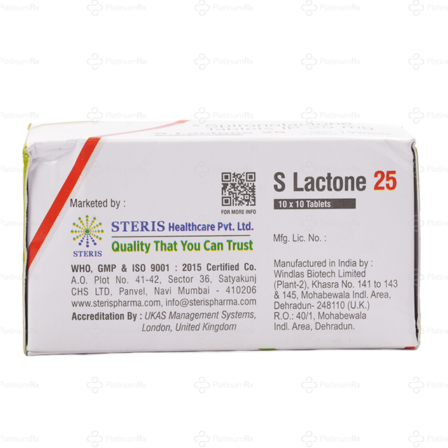 S Lactone 25mg Tablet 10s