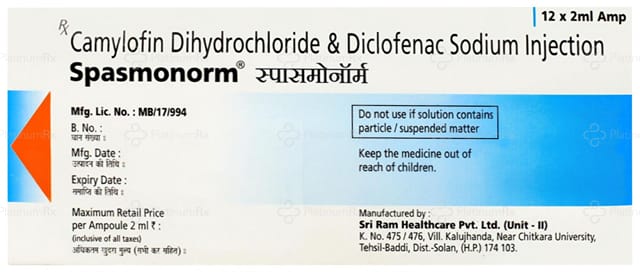 Spasmonorm 25/25mg Injection 2ml