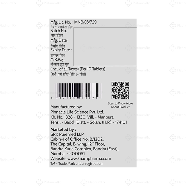 Kriam Pharma 500mg Tablet 10s