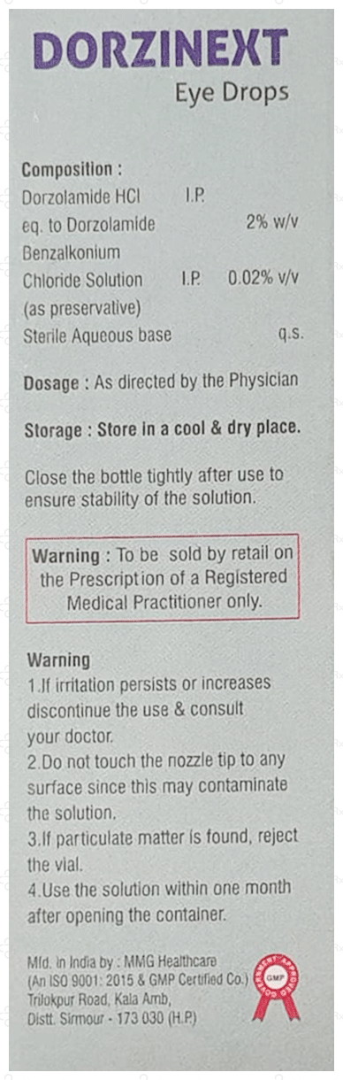 Dorzinext 2% Ophthalmic Solution 5ml