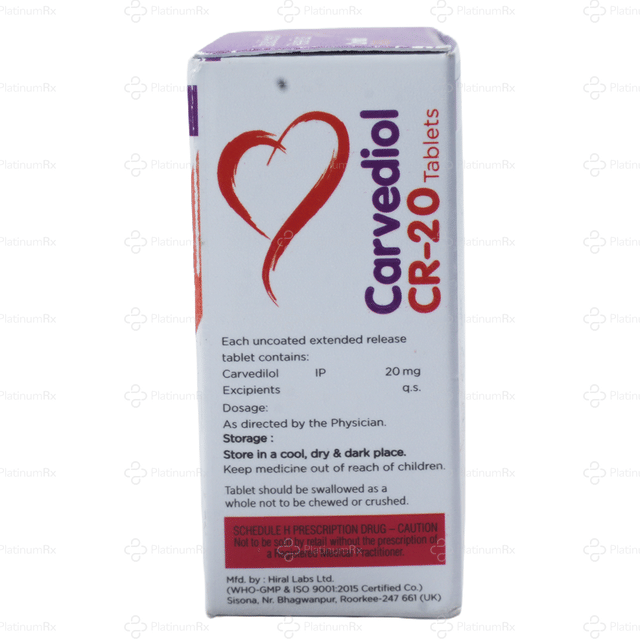 Carvediol CR 20mg Tablet ER 10s