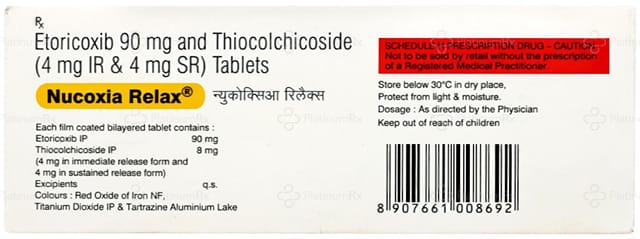 Nucoxia Relax 90/8mg Tablet 10s