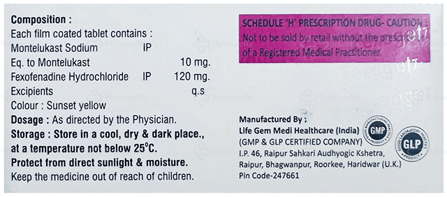 Fexogetz FX 120/10mg Tablet 10s
